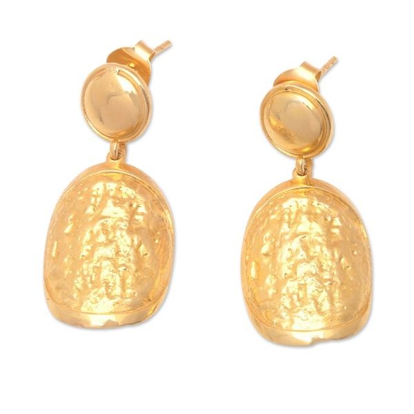 Alternate image for 18k Gold-Plated Traditional Dangle Earrings from Bali Klungkung Dame