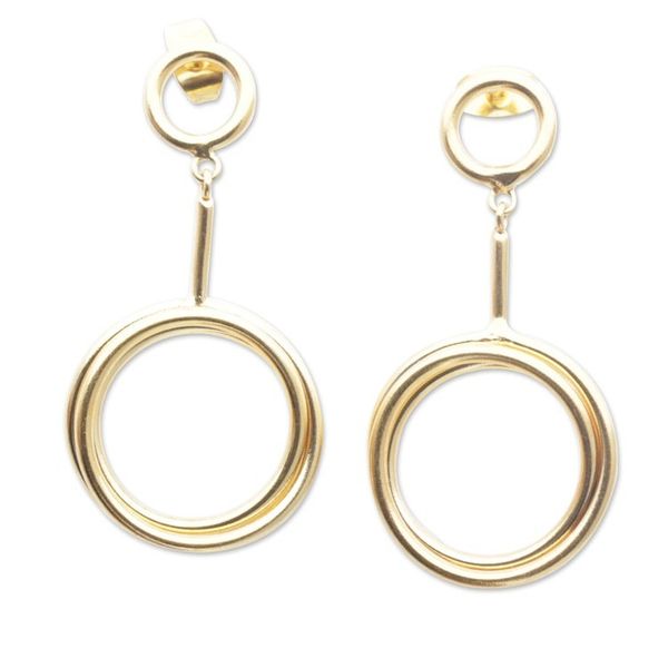 Alternate image for 18k Gold-Plated Modern Dangle Earrings from Bali Divine Lady