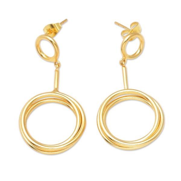 Alternate image for 18k Gold-Plated Modern Dangle Earrings from Bali Divine Lady