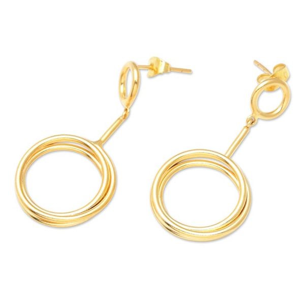 Alternate image for 18k Gold-Plated Modern Dangle Earrings from Bali Divine Lady