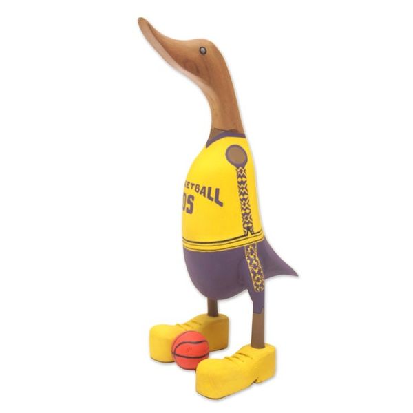 Alternate image for Handcrafted Wood Sculpture of Basketball Player Duck Champion Duck