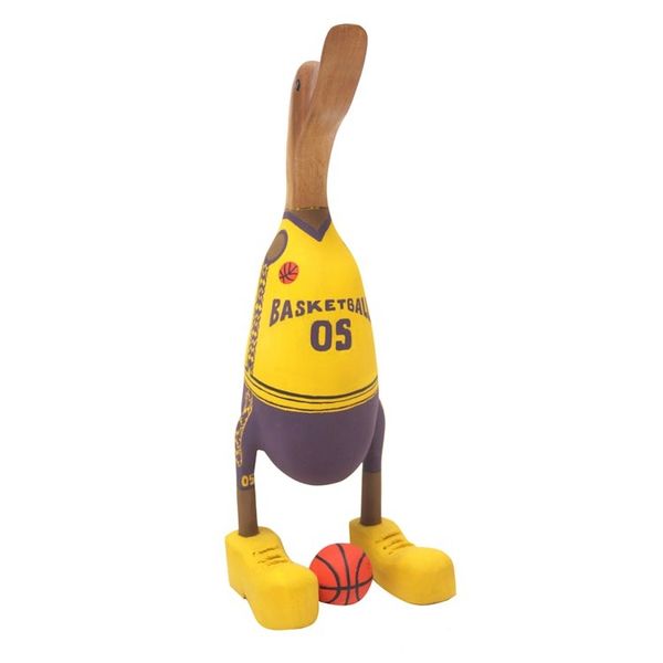 Alternate image for Handcrafted Wood Sculpture of Basketball Player Duck Champion Duck