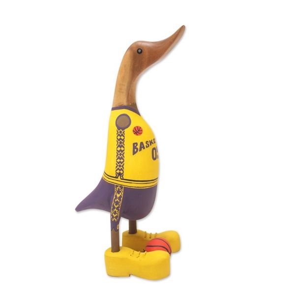 Alternate image for Handcrafted Wood Sculpture of Basketball Player Duck Champion Duck