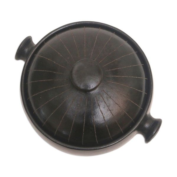 Alternate image for Black Ceramic Lidded Bowl with Polished Finish Dark Delight