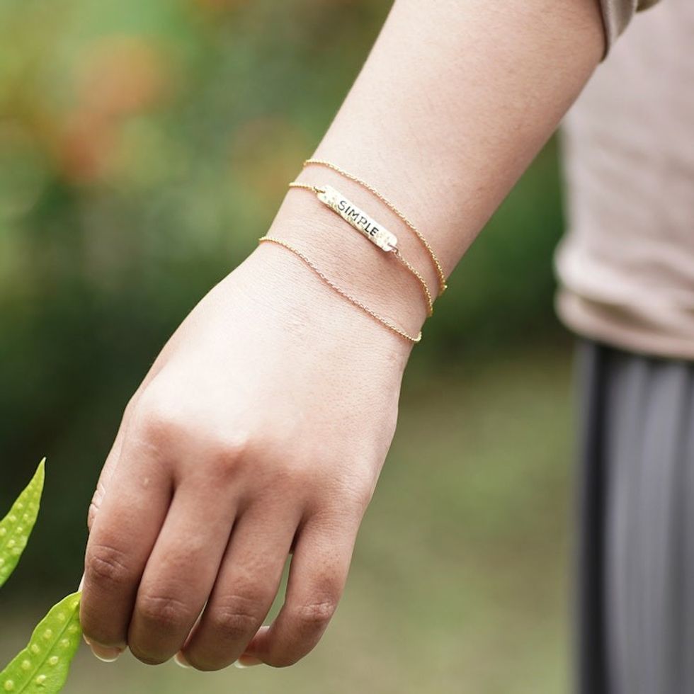 18k Gold-Plated Wrap Pendant Bracelet from Bali 'Simply Golden'