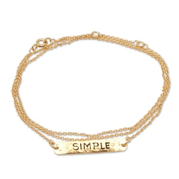 Alternate image for 18k Gold-Plated Wrap Pendant Bracelet from Bali Simply Golden
