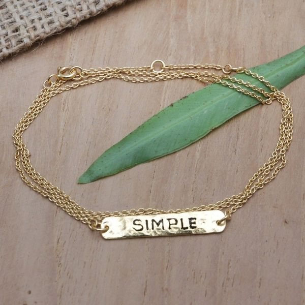 Alternate image for 18k Gold-Plated Wrap Pendant Bracelet from Bali Simply Golden