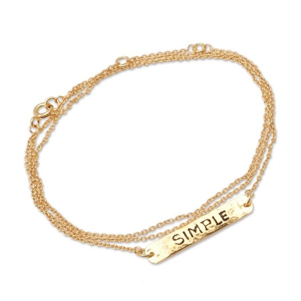 Alternate image for 18k Gold-Plated Wrap Pendant Bracelet from Bali Simply Golden