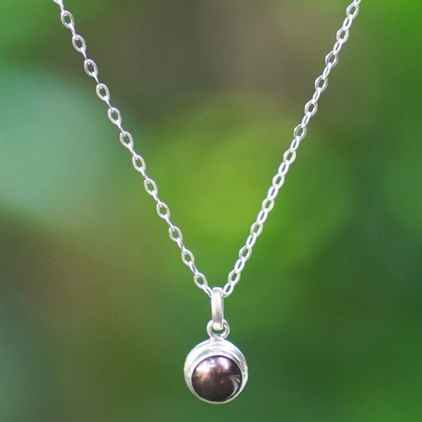 Alternate image for Classic Sterling Silver Pendant Necklace with Cultured Pearl Petite Glam