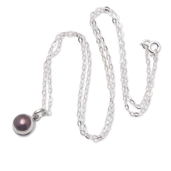 Alternate image for Classic Sterling Silver Pendant Necklace with Cultured Pearl Petite Glam