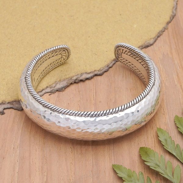 Alternate image for Polished Sterling Silver Cuff Bracelet Crafted in Bali Ambitions