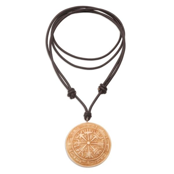 Alternate image for Leather Viking Pendant Necklace with Adjustable Length Viking Guide