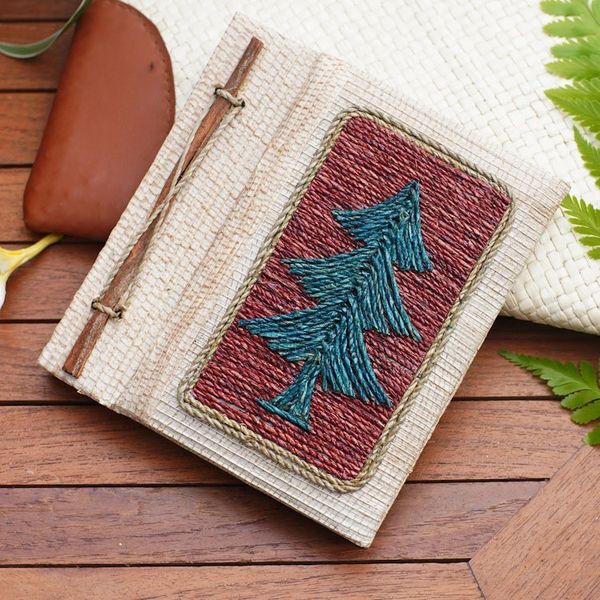 Alternate image for Eco-Friendly Handcrafted Tree-Themed Natural Fiber Journal Forest Memories