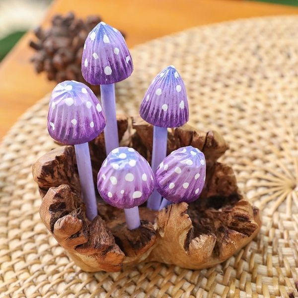 Alternate image for Purple Hand-Painted Jempinis and Benalu Wood Sculpture Wood Fantasy