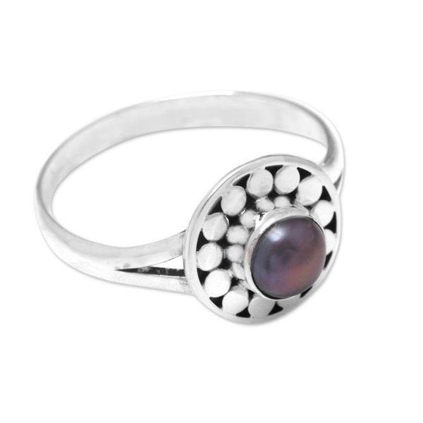 Alternate image for Sterling Silver Single Stone Ring with Brown Cultured Pearl Fabulous Flair