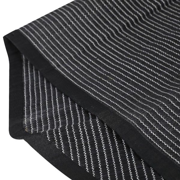 Alternate image for Black Cotton Blend Table Runner with Geometric Design Night Geometry