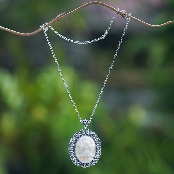 Alternate image for Mens Traditional Handmade Sterling Silver Pendant Necklace Kumbhakarna Protection