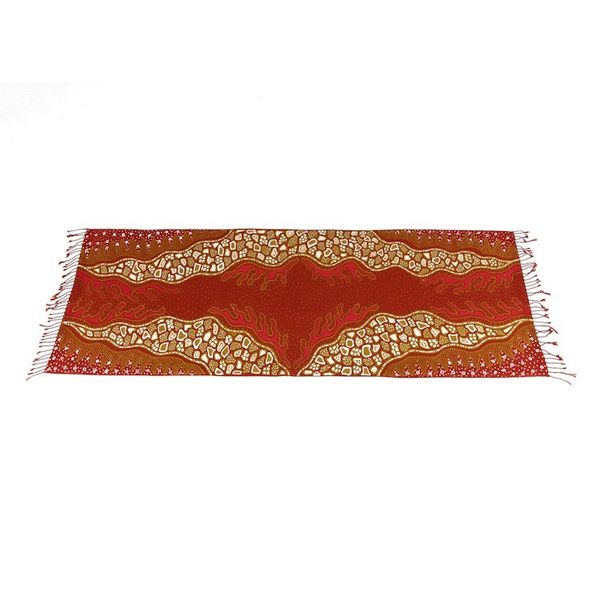 Alternate image for Warm-Toned Handcrafted Batik Rayon Shawl from Java Shore Sunset