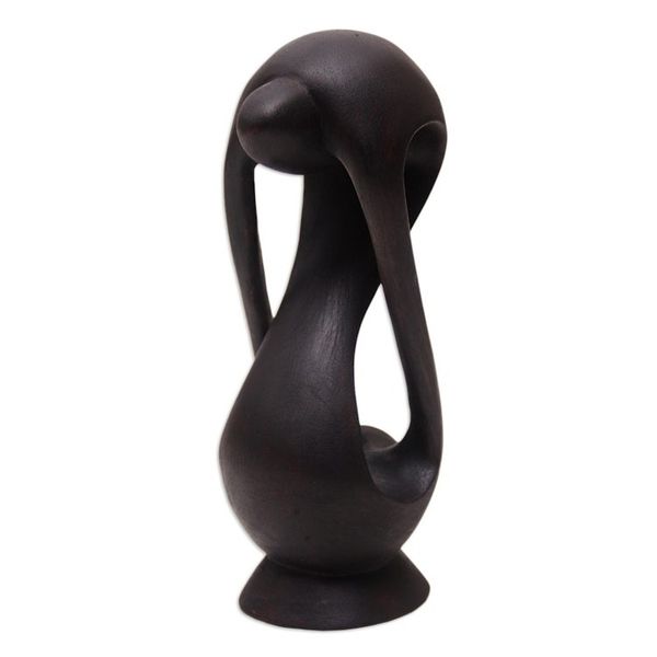 Alternate image for Hand-Carved Romantic Suar Wood Sculpture from Bali My Eternal Lover