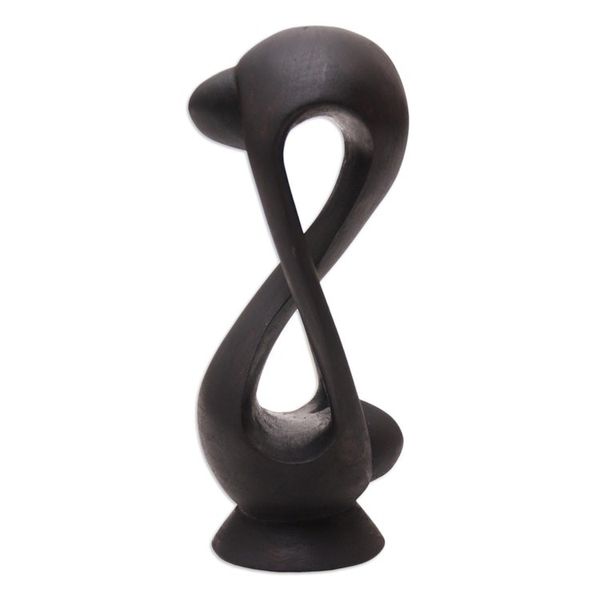 Alternate image for Hand-Carved Romantic Suar Wood Sculpture from Bali My Eternal Lover