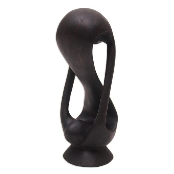 Alternate image for Hand-Carved Romantic Suar Wood Sculpture from Bali My Eternal Lover