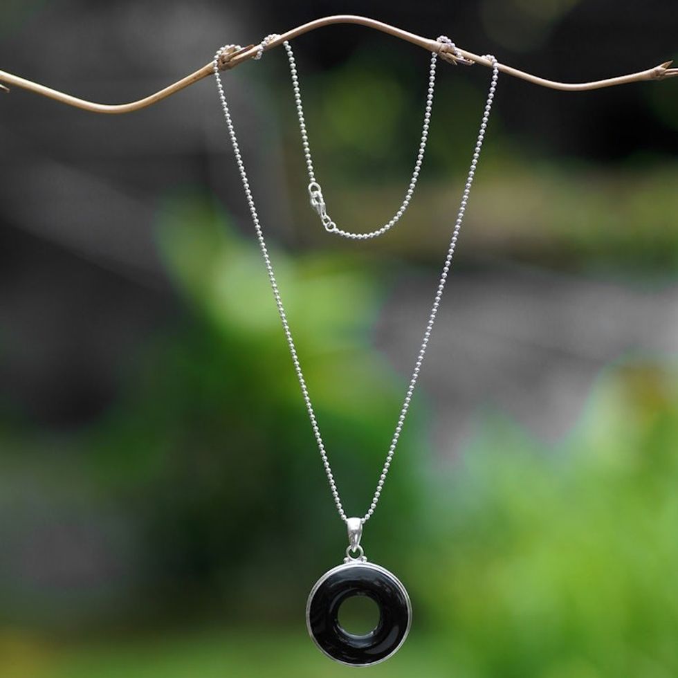 Sterling Silver Pendant Necklace in a High Polish Finish 'Mystic Core'