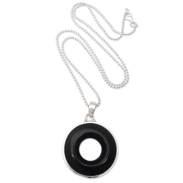 Alternate image for Sterling Silver Pendant Necklace in a High Polish Finish Mystic Core