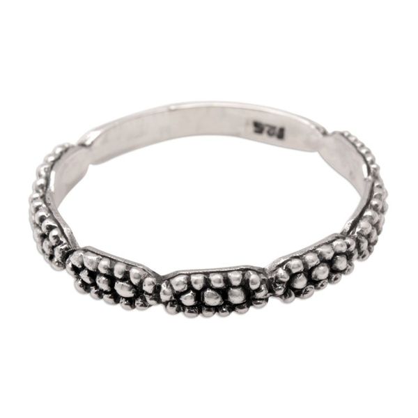 Alternate image for Speckled Sterling Silver Band Ring Crafted in Bali Precious Speckles