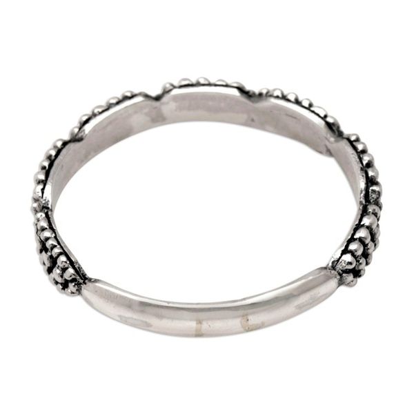 Alternate image for Speckled Sterling Silver Band Ring Crafted in Bali Precious Speckles