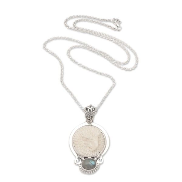 Alternate image for Sterling Silver Eagle Pendant Necklace with Labradorite Mighty Eagle