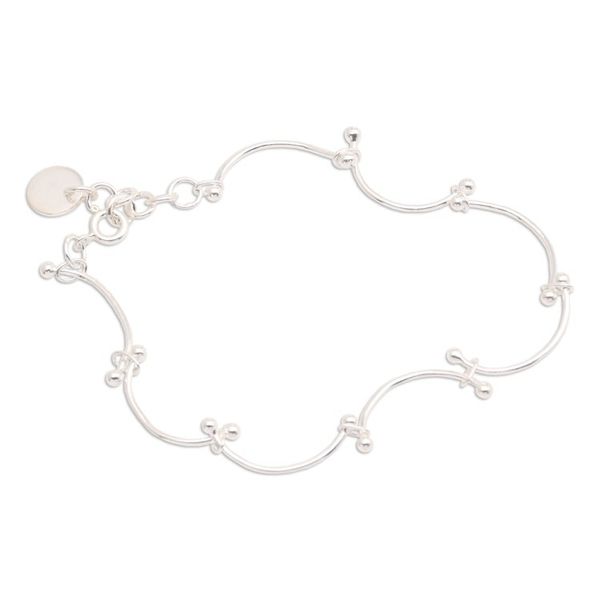 Alternate image for High-Polished Wavy Sterling Silver Link Bracelet from Bali Personal Waves