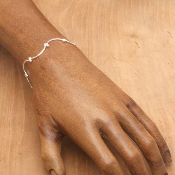Alternate image for High-Polished Wavy Sterling Silver Link Bracelet from Bali Personal Waves