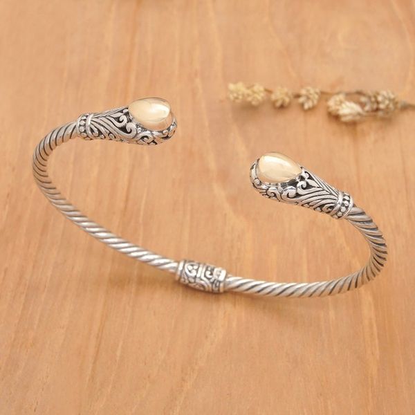 Alternate image for 18k Gold-Accented Sterling Silver Cuff Bracelet from Bali Majestic Gianyar