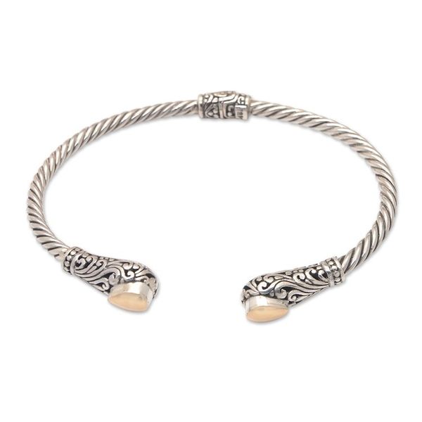 Alternate image for 18k Gold-Accented Sterling Silver Cuff Bracelet from Bali Majestic Gianyar