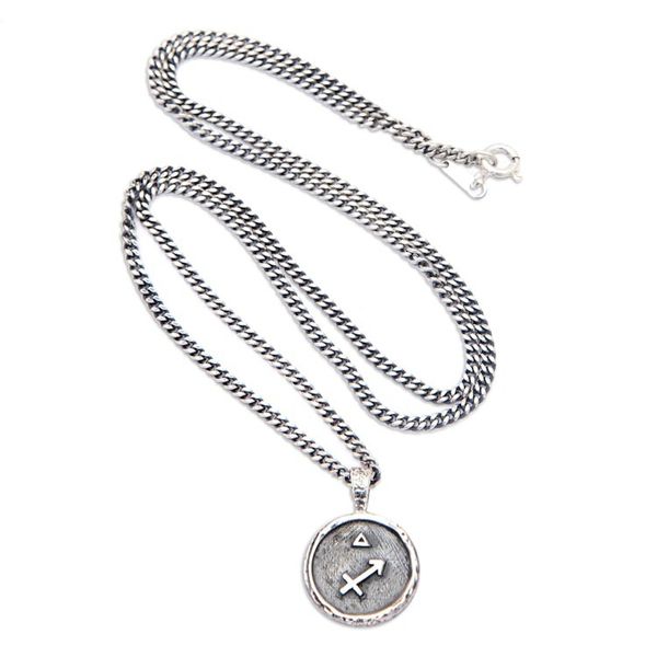 Alternate image for Sterling Silver Necklace with Sagittarius Sign Pendant Sagittarius Charm