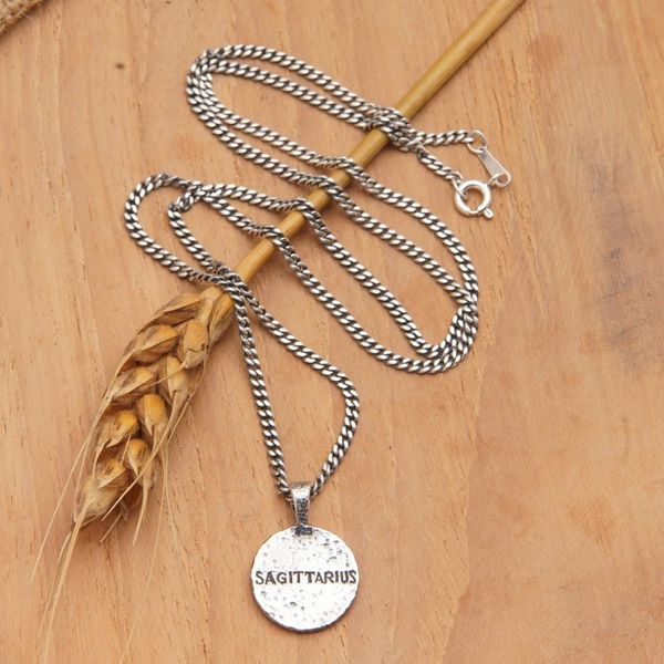 Alternate image for Sterling Silver Necklace with Sagittarius Sign Pendant Sagittarius Charm