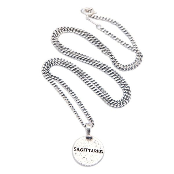 Alternate image for Sterling Silver Necklace with Sagittarius Sign Pendant Sagittarius Charm