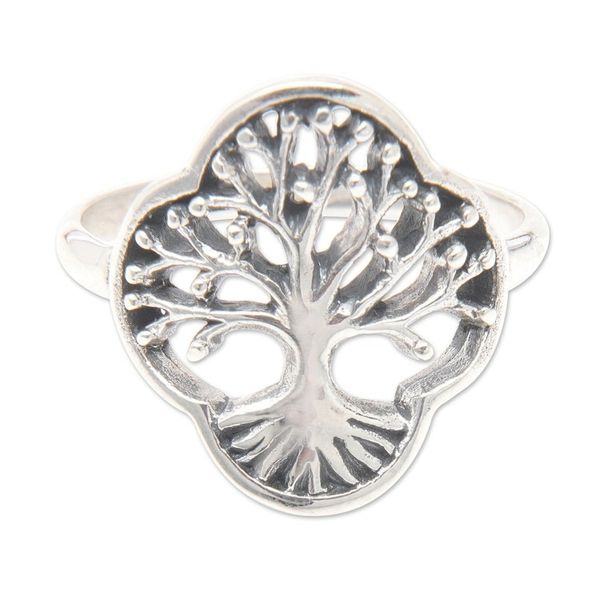 Alternate image for Sterling Silver Tree Cocktail Ring with Openwork Accents Revered Tree