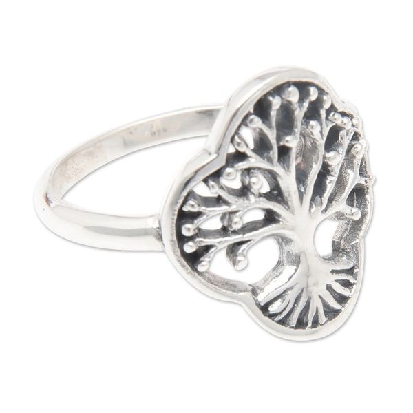 Alternate image for Sterling Silver Tree Cocktail Ring with Openwork Accents Revered Tree