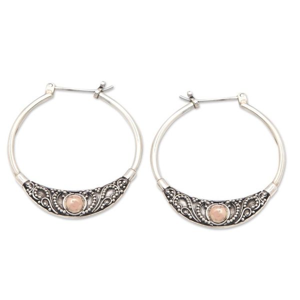 Alternate image for Traditional 18k Gold-Accented Hoop Earrings from Bali Kingdom Flair