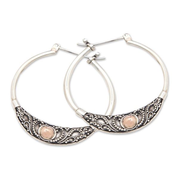 Alternate image for Traditional 18k Gold-Accented Hoop Earrings from Bali Kingdom Flair