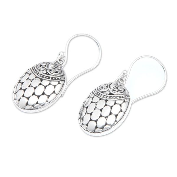 Alternate image for Sterling Silver Dangle Earrings with Armadillo Theme Balinese Armadillo