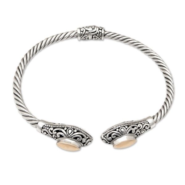 Alternate image for 18k Gold-Accented Cuff Bracelet with Classic Motifs Golden Eden