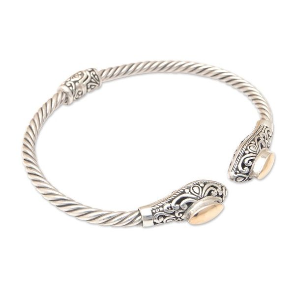 Alternate image for 18k Gold-Accented Cuff Bracelet with Classic Motifs Golden Eden