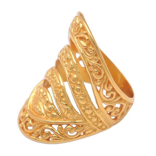 Alternate image for Traditional 22k Gold-Plated Cocktail Ring from Bali Balis Blessing
