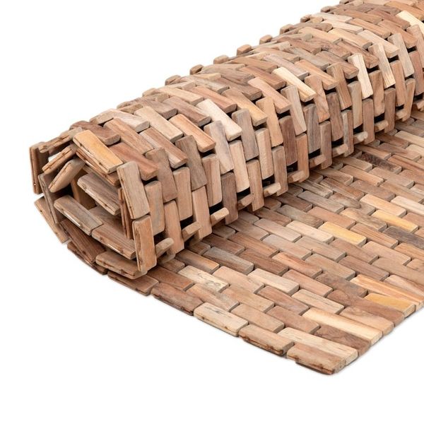 Alternate image for Handcrafted Modern Natural Brown Teak Wood Mat from Bali The Roadside