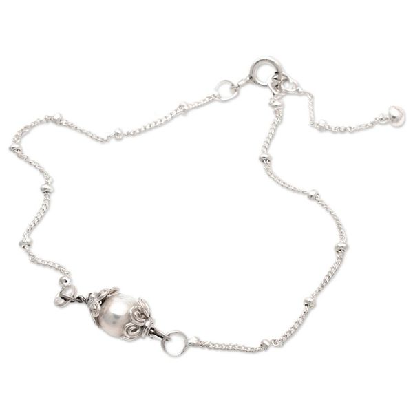 Alternate image for Polished Floral Grey Cultured Pearl Pendant Bracelet Only You Me