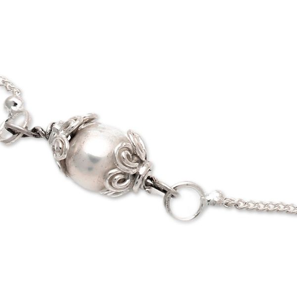 Alternate image for Polished Floral Grey Cultured Pearl Pendant Bracelet Only You Me