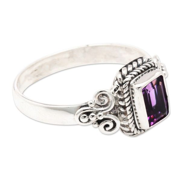 Alternate image for Classic Sterling Silver and Amethyst Cocktail Ring from Bali Regal Purple