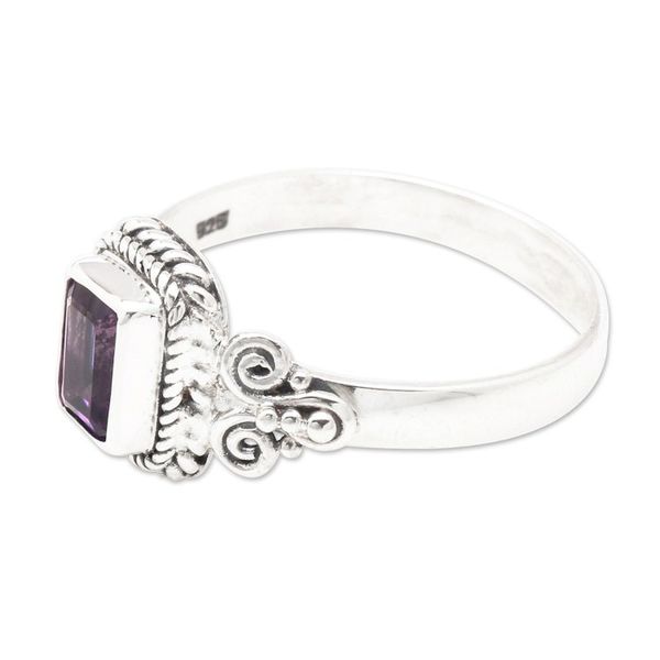 Alternate image for Classic Sterling Silver and Amethyst Cocktail Ring from Bali Regal Purple